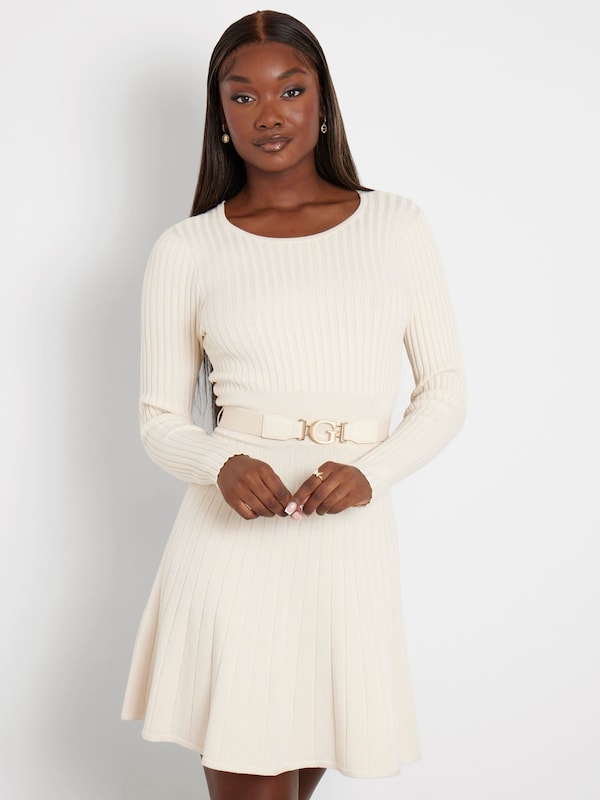 GUESS Knitted dress in Cream Online Shopping
