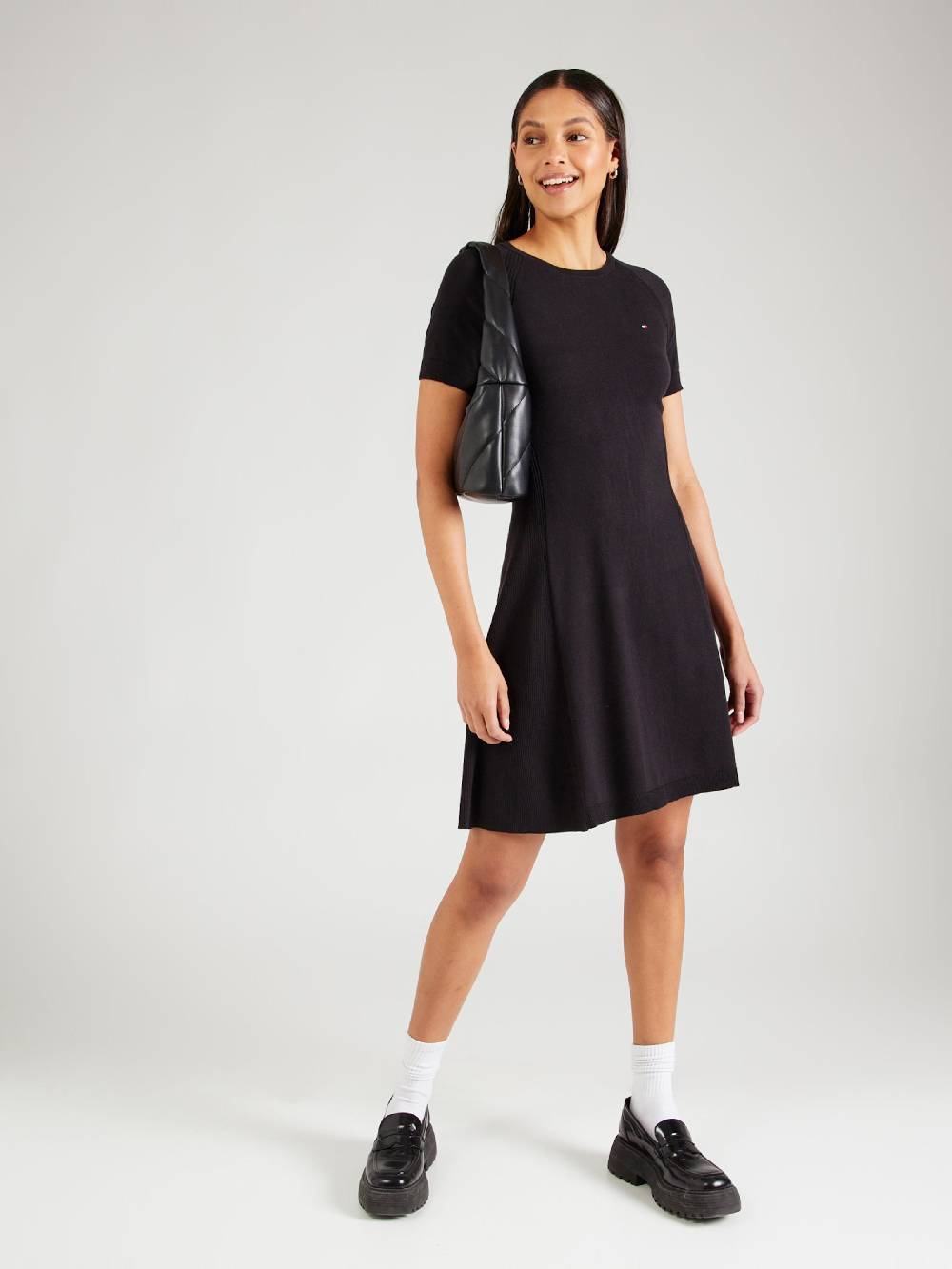 TOMMY HILFIGER Knitted dress in Black Neuheiten