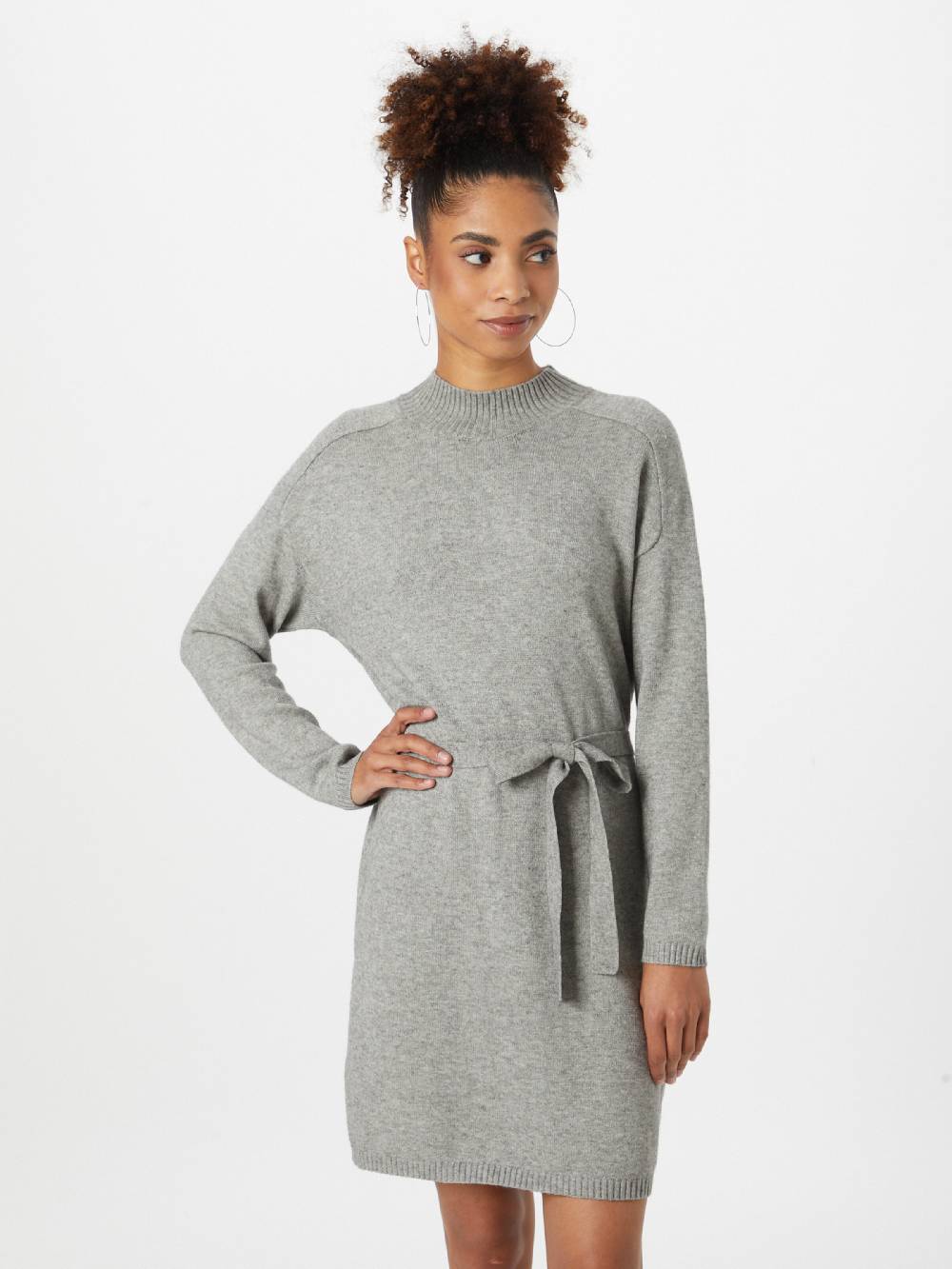 ONLY Knitted dress 'ONLLEVA' in Mottled Grey VIP-Rabatte
