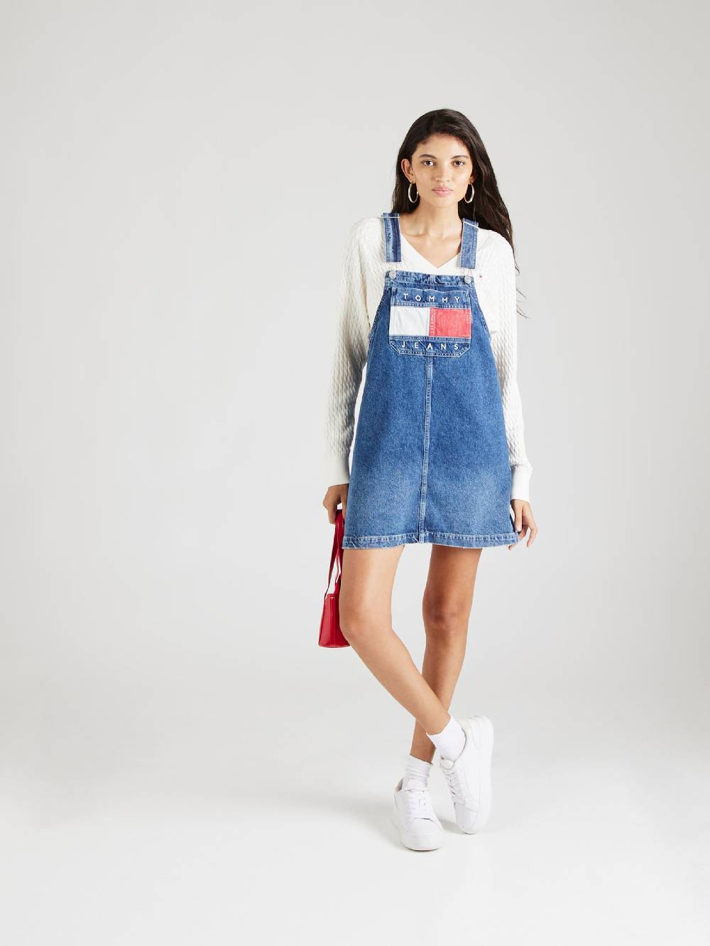 Tommy Jeans Overall Skirt 'PINAFORE' in Blue Denim Begrenzte Freigabe