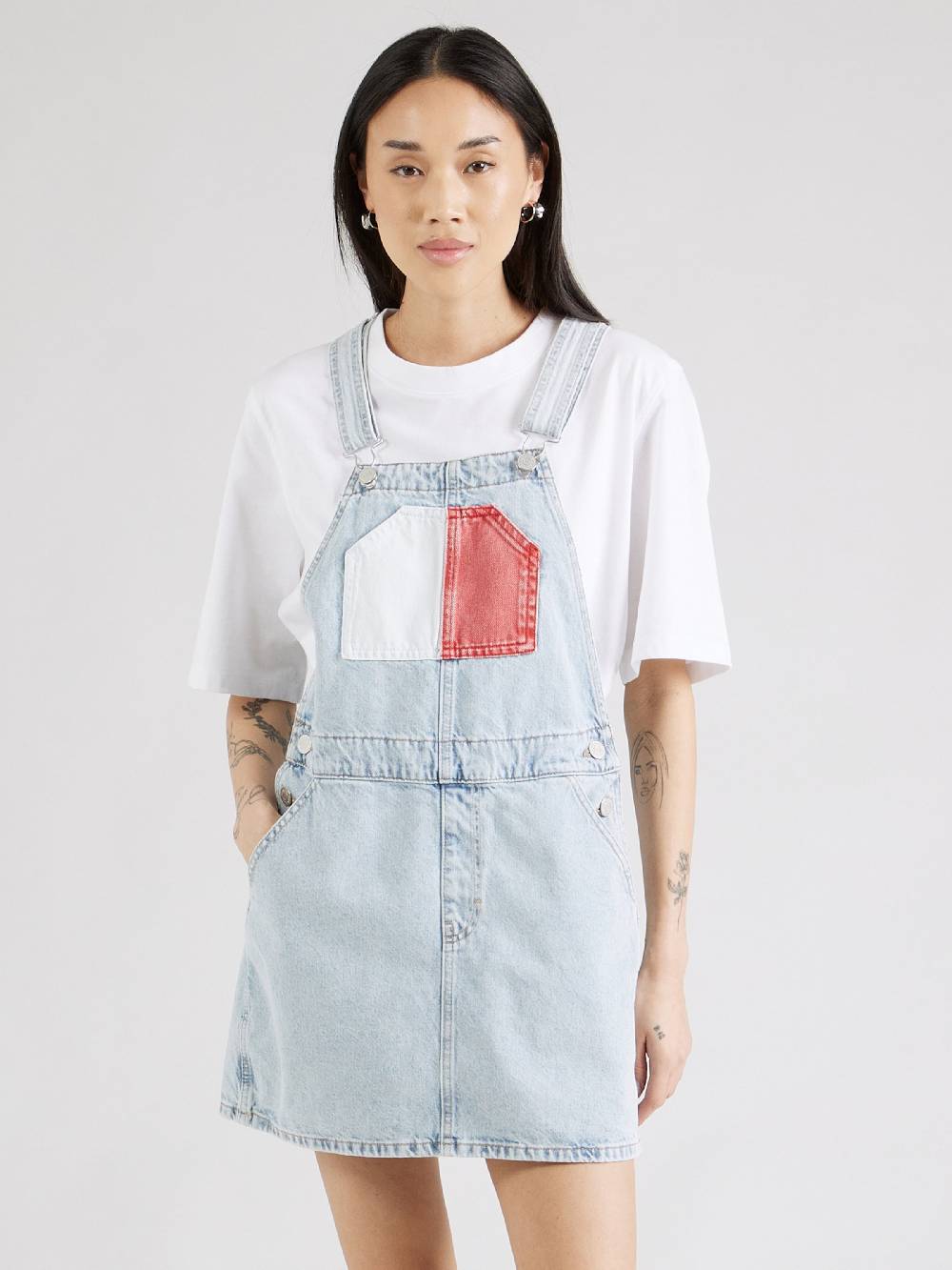 Tommy Jeans Overall Skirt in Light Blue Bis zu 50% Rabatt