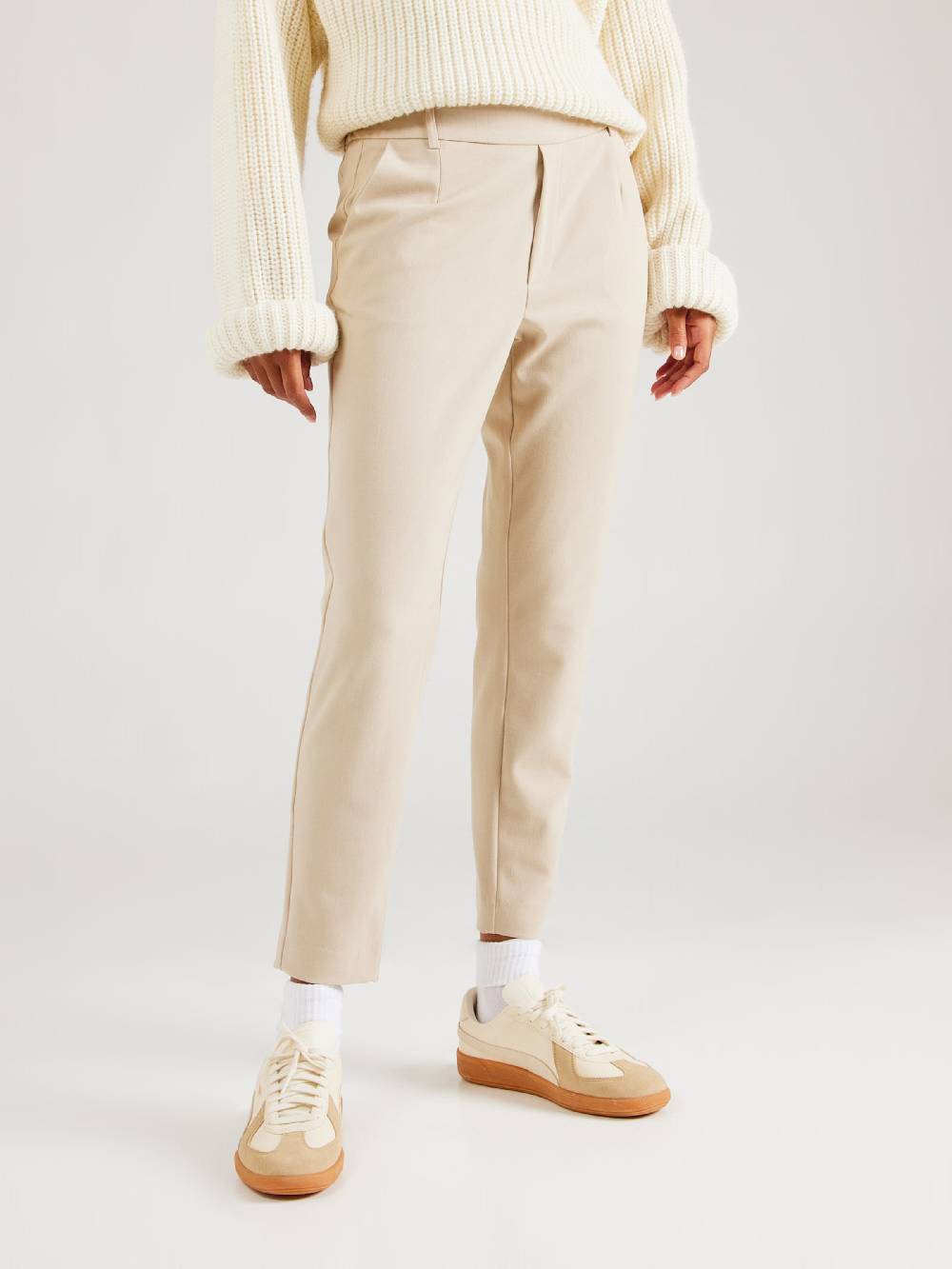 VILA Slim fit Pants 'VIVarone' in Beige 50% Rabatt für begrenzte Zeit