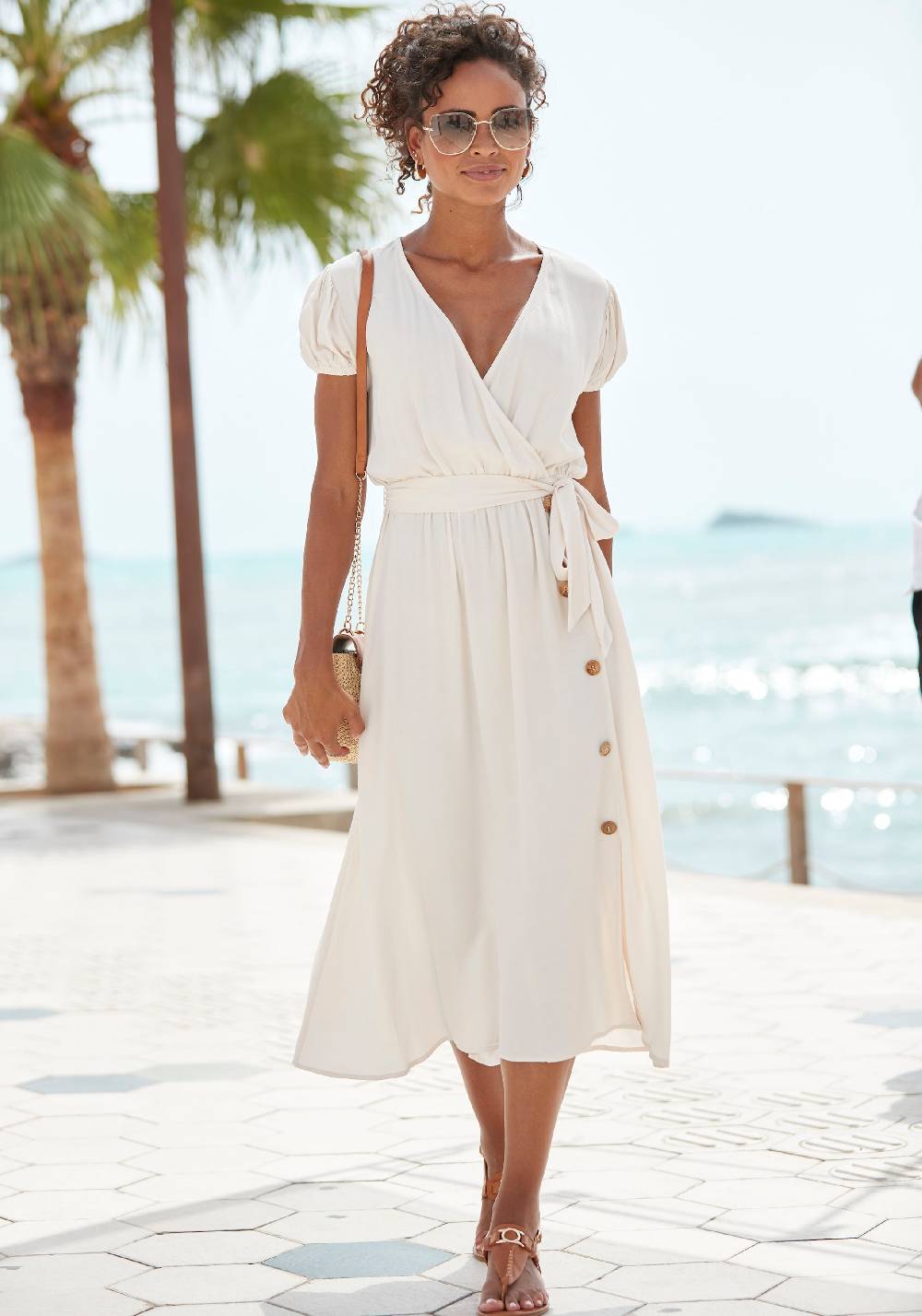 VIVANCE Beach Dress in Ecru Fabrikverkauf