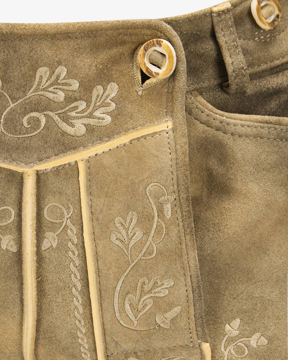 LODENFREY Wiesnlederhose kurz aus Ziegenleder VIP-Rabatte
