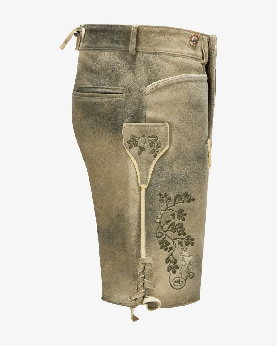 LODENFREY Wiesnlederhose kurz aus Ziegenleder Tiefpreis