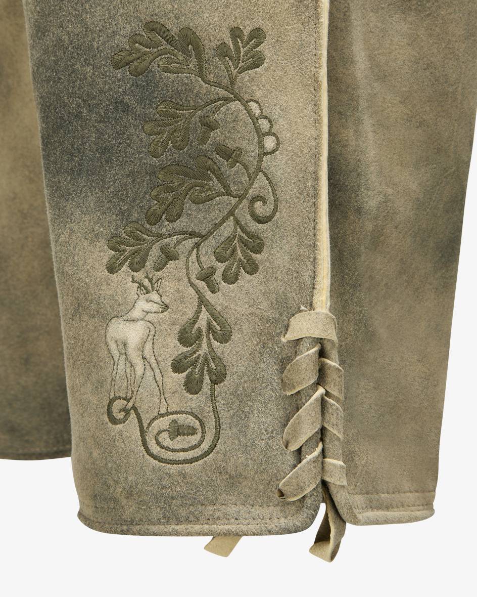 LODENFREY Wiesnlederhose kurz aus Ziegenleder Tiefpreis