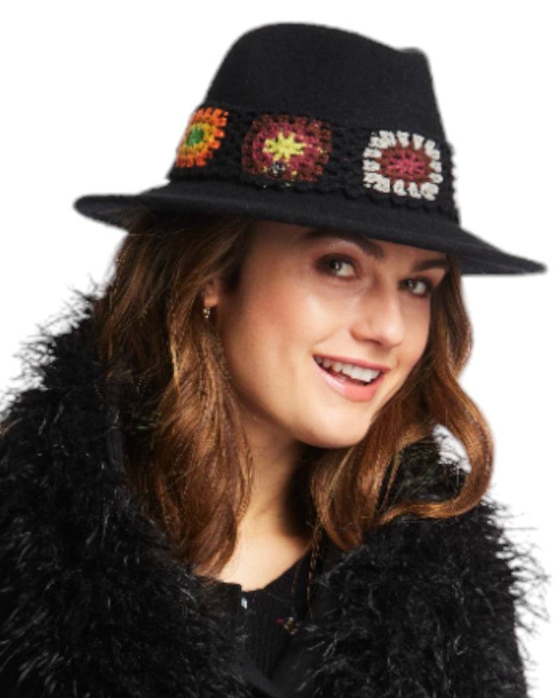 Loevenich Damen Woll-Fedora - Schwarz Nur noch ein Tag übrig