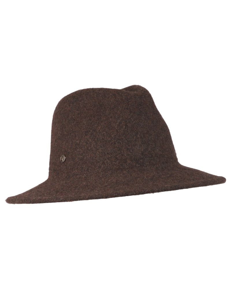 Loevenich Damen Woll-Fedora - Braun meliert 50% Rabatt mit kostenlosem Versand