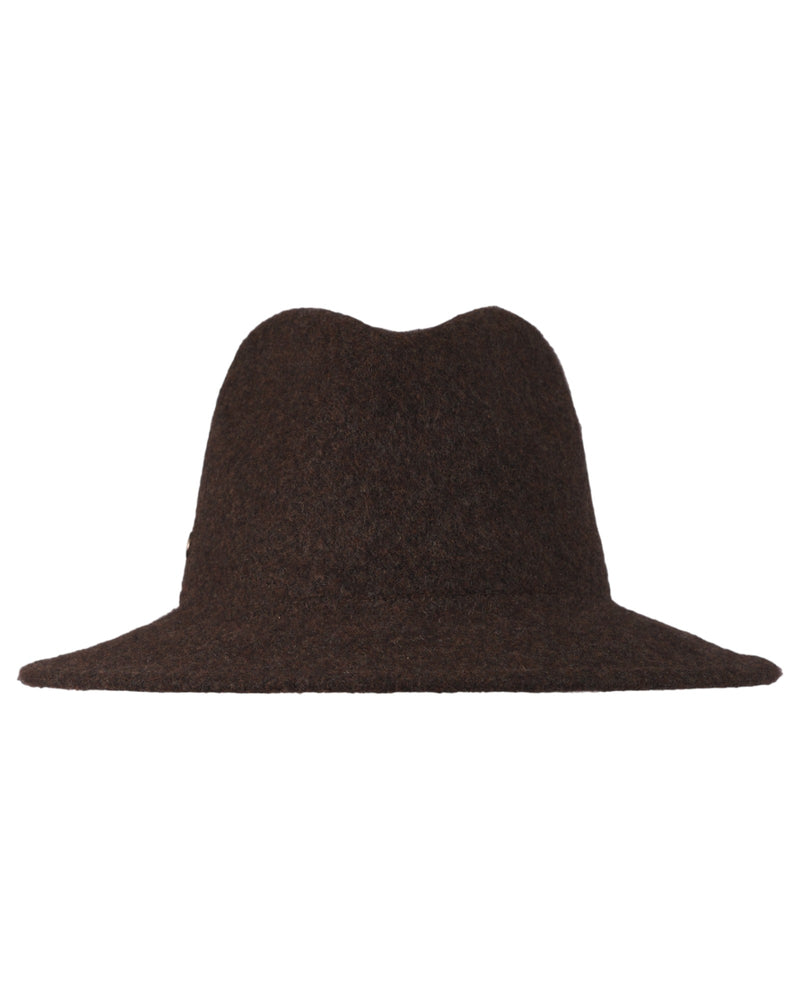 Loevenich Damen Woll-Fedora - Braun meliert 50% Rabatt mit kostenlosem Versand