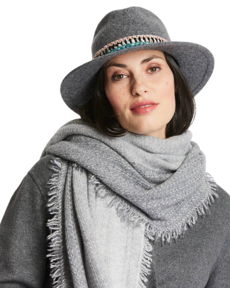 Loevenich Damen Woll-Fedora - Anthrazit meliert Fabrikladen