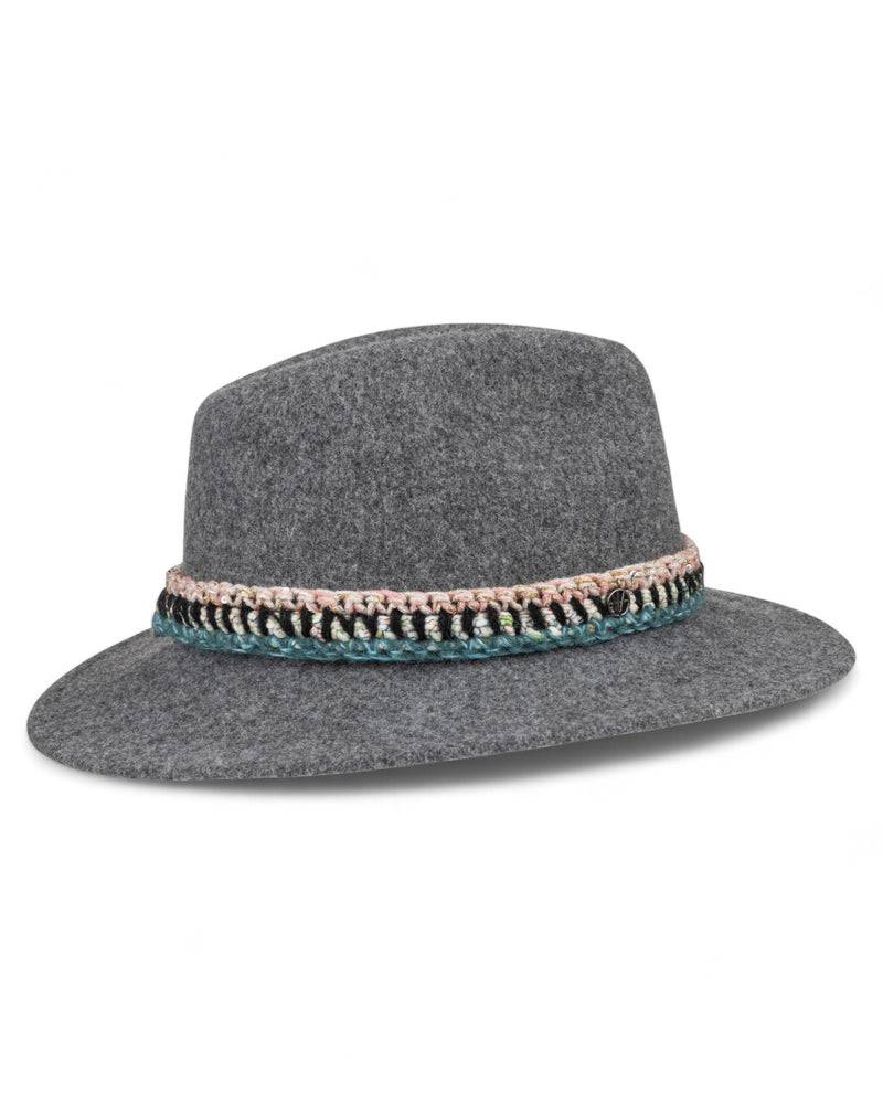 Loevenich Damen Woll-Fedora - Anthrazit meliert Fabrikladen