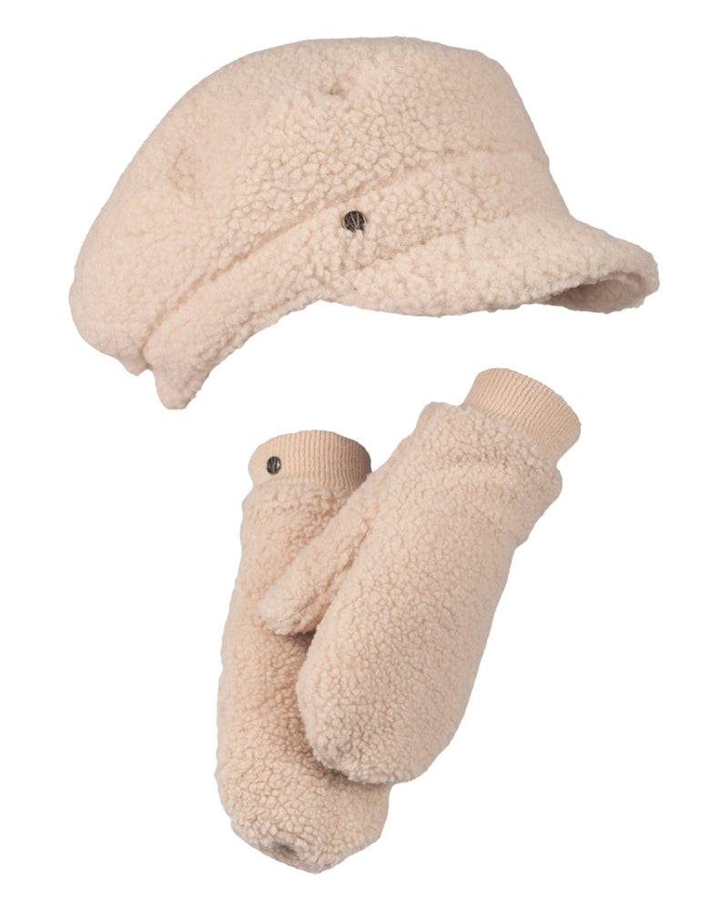 Loevenich Lammfell Imitation Kappe + Handschuh - Beige Online
