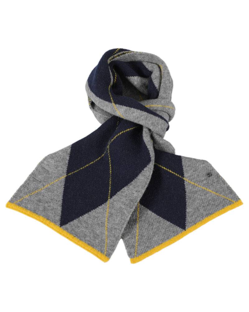 Loevenich SET Strickmütze + Rautenschal - Flanell meliert-Multi Marine Auslauf