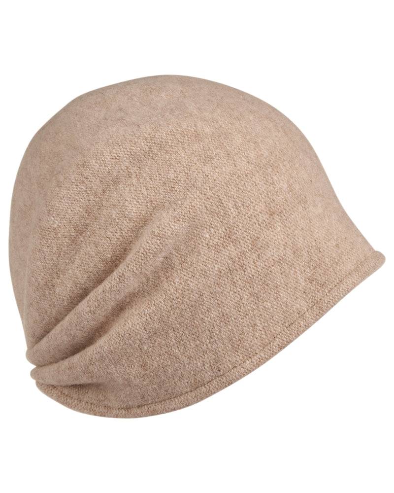 Loevenich Woll-Beanie, hinten gerafft in Beige melange Günstiger Verkauf