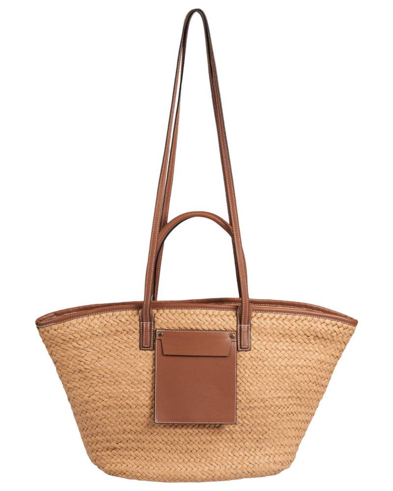 Loevenich Korb mit veganem Leder Band - Kamel Online Outlet