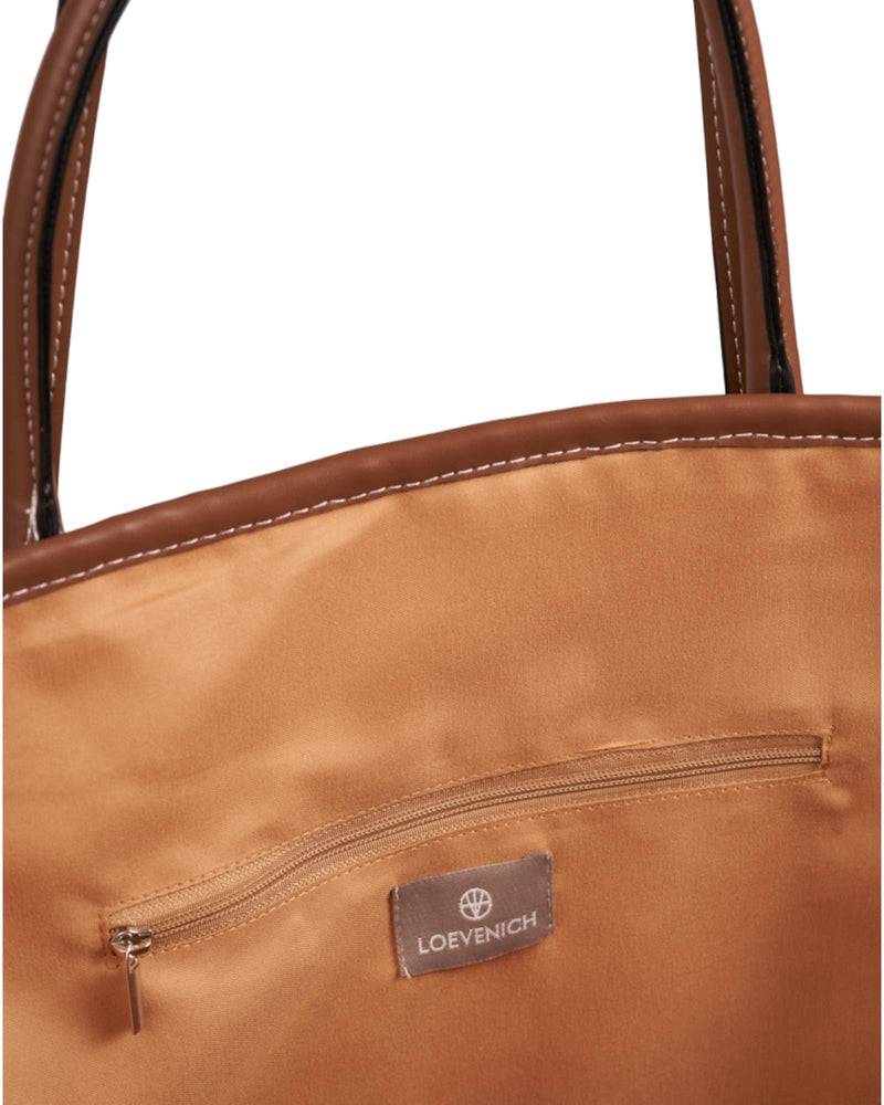 Loevenich Korb mit veganem Leder Band - Kamel Online Outlet