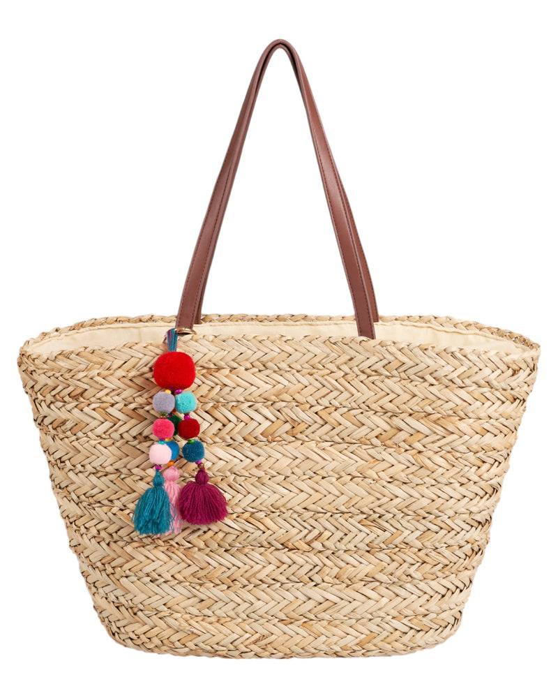 Loevenich Stabiler Seegras Shopper mit fröhlichem Anhänger - Natur Zeitlich begrenztes Angebot