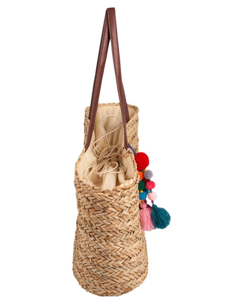 Loevenich Stabiler Seegras Shopper mit fröhlichem Anhänger - Natur Zeitlich begrenztes Angebot