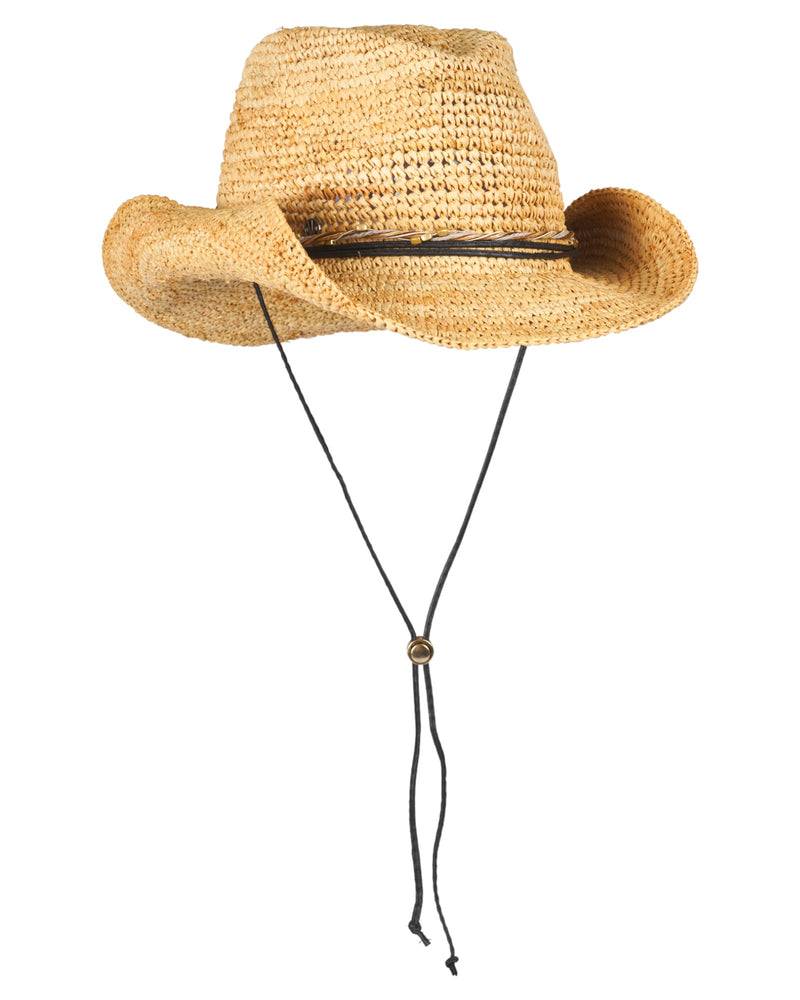 Loevenich Loevenich Cowboyhut - Leichter Naturfarbener Raffia-Strohhut mit formbarem Rand Saisonale Angebote