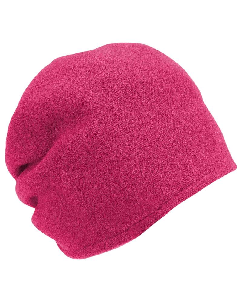 Loevenich Woll-Beanie, hinten gerafft in uni Pink Räumungsverkauf