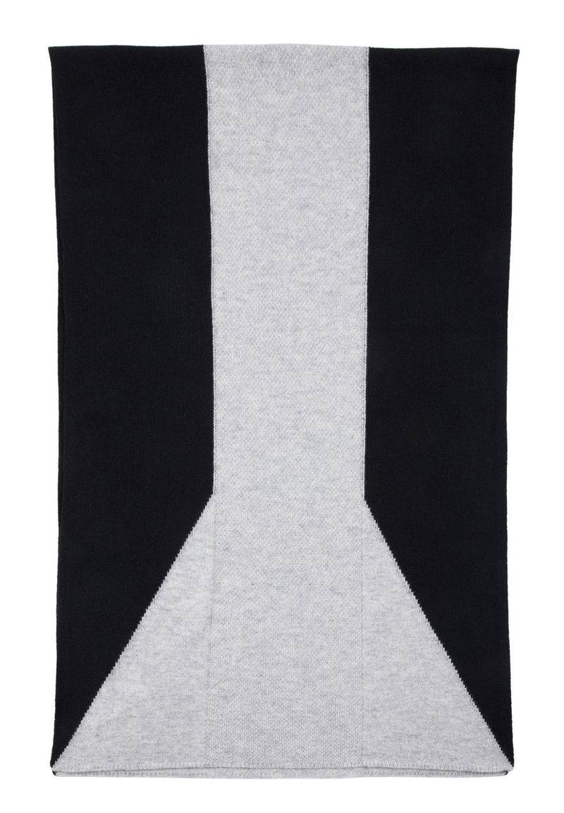 Loevenich Kaschmir-Mütze + Schal mit geometrischem Muster - Schwarz Wochenangebot
