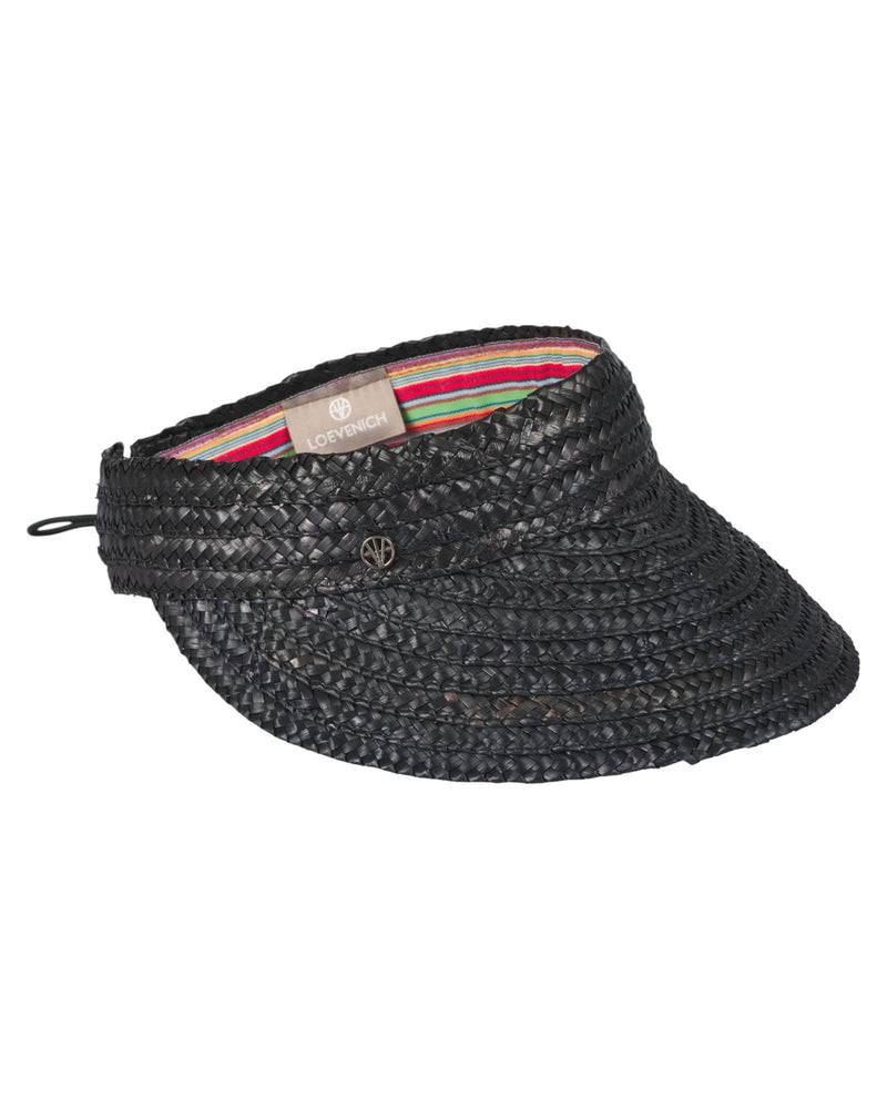 Loevenich Strand- und Sport-Visor aus Stroh-Schwarz Rabatte dieses Monats