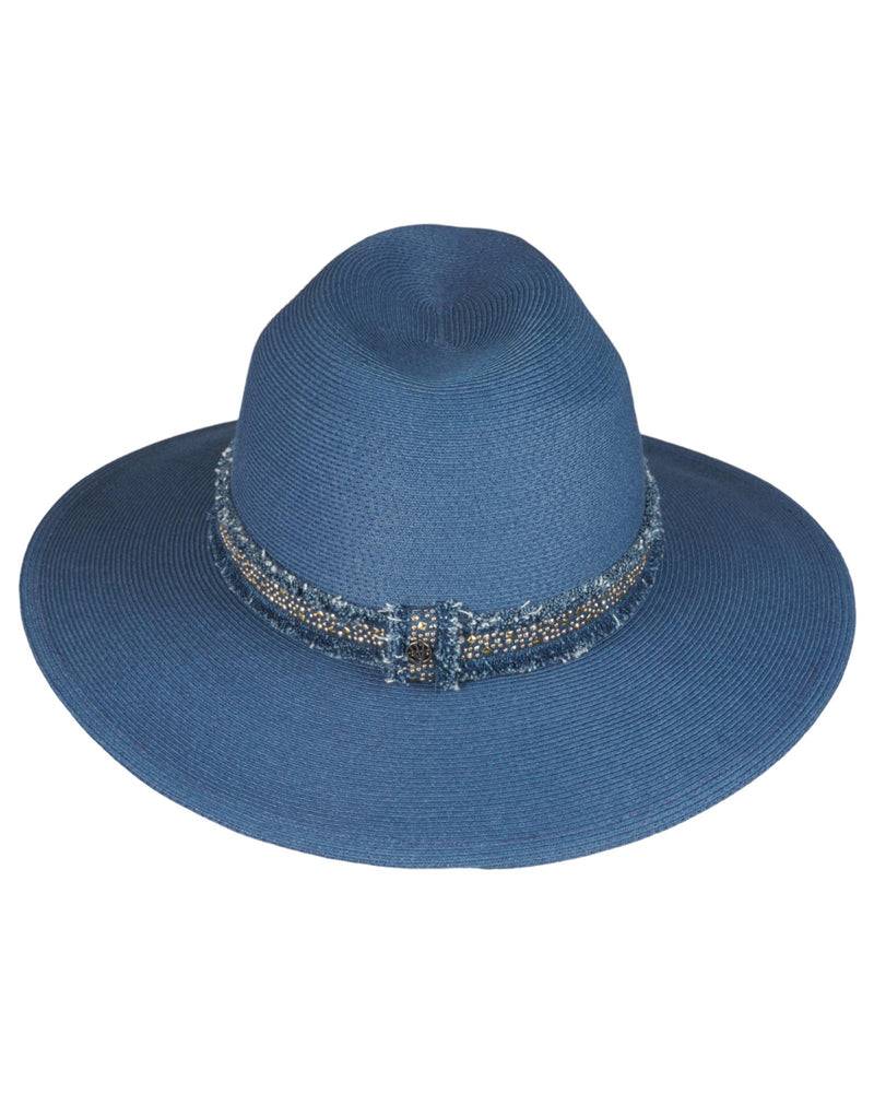 Loevenich großer Fedora mit Glitzersteinchen-Indigo 2025
