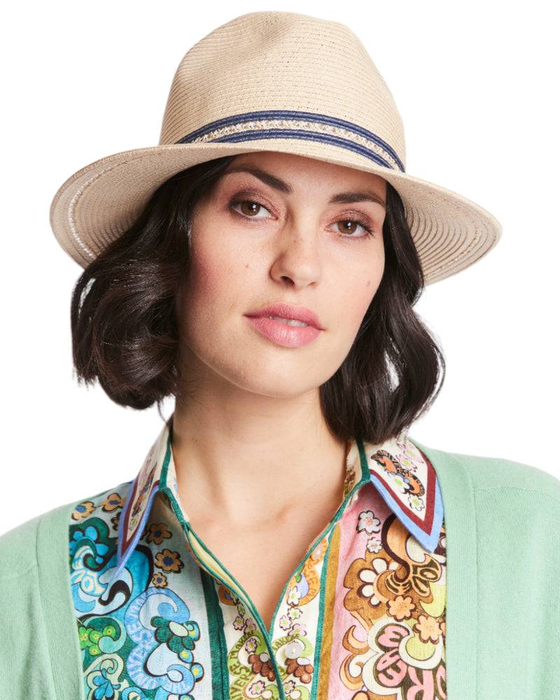 Loevenich Fedora-Natur-Blau Günstiger Verkauf