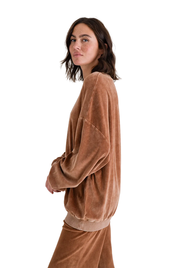 Love Joy Victory Velvet Oversize Sweatshirt Rana Neueste Stile