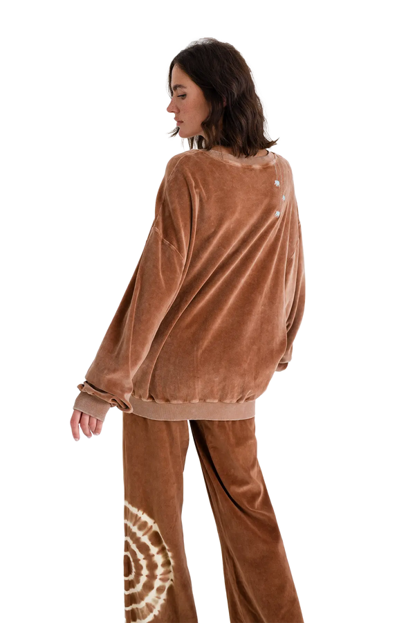 Love Joy Victory Velvet Oversize Sweatshirt Rana Neueste Stile