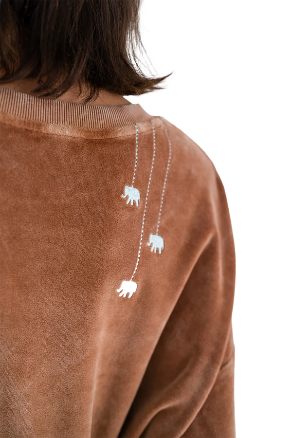 Love Joy Victory Velvet Oversize Sweatshirt Rana Neueste Stile