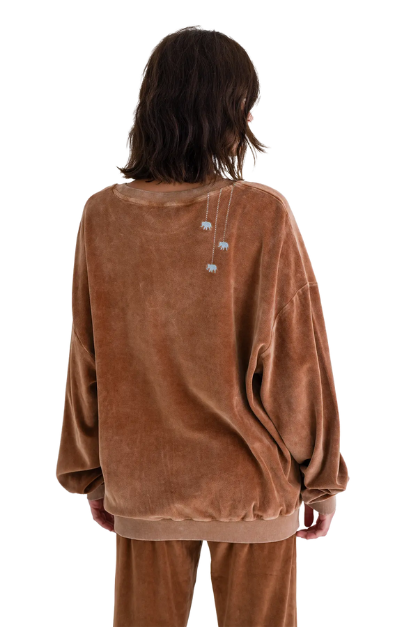 Love Joy Victory Velvet Oversize Sweatshirt Rana Neueste Stile