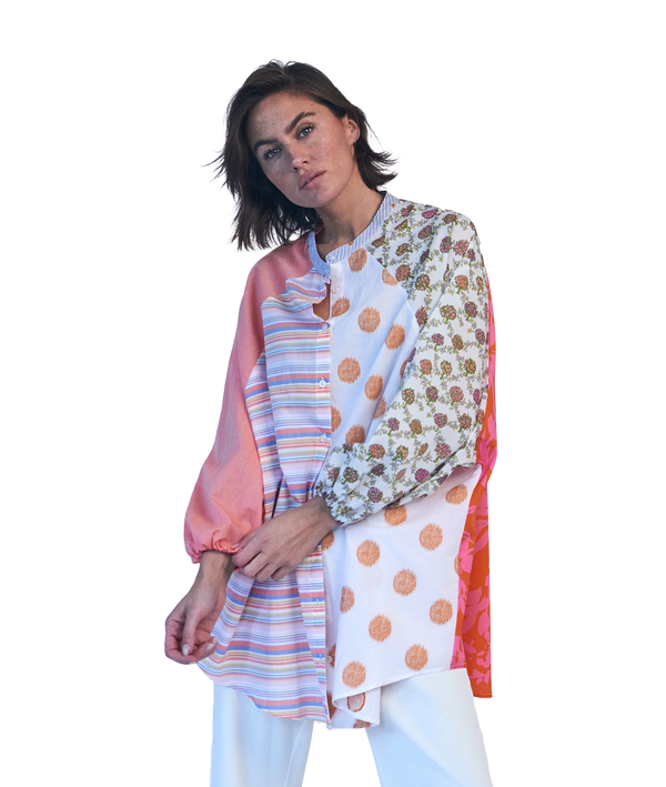 Love Joy Victory RE-BIRTH PATCHWORK BLUSE PEONIA Bis zu 60% Rabatt