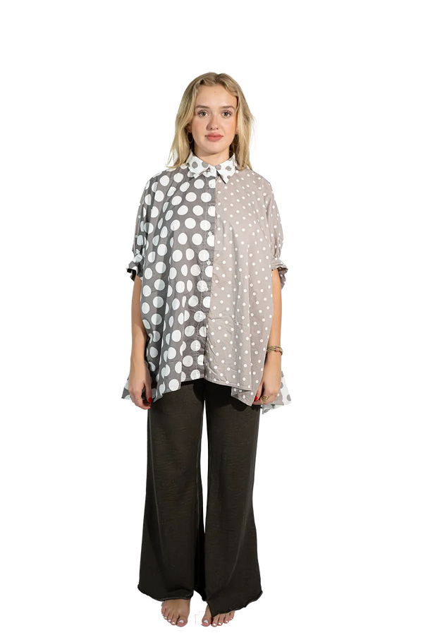 Love Joy Victory RE-BIRTH Bluse Dots Vierteljährliche Förderung