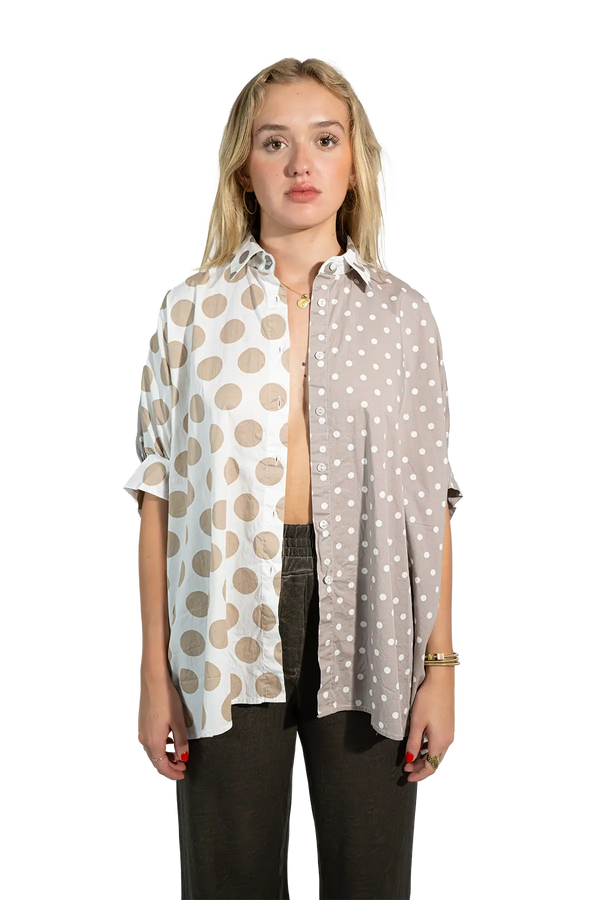 Love Joy Victory RE-BIRTH Bluse Dots Vierteljährliche Förderung