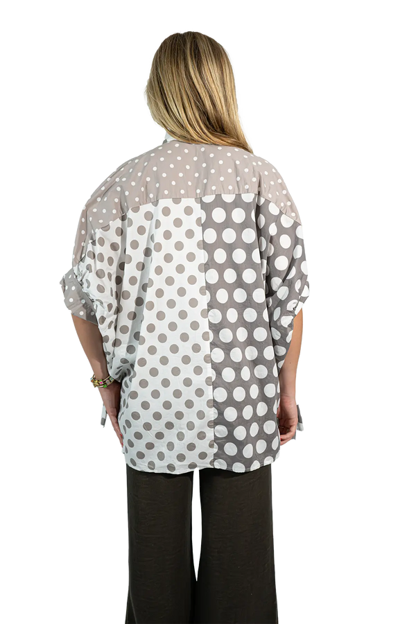 Love Joy Victory RE-BIRTH Bluse Dots Vierteljährliche Förderung