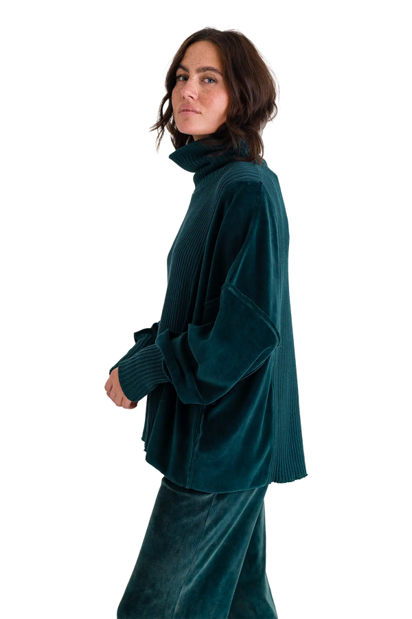 Love Joy Victory Rollkragenpullover mit Velvet und Strick Vega Große Rabatte