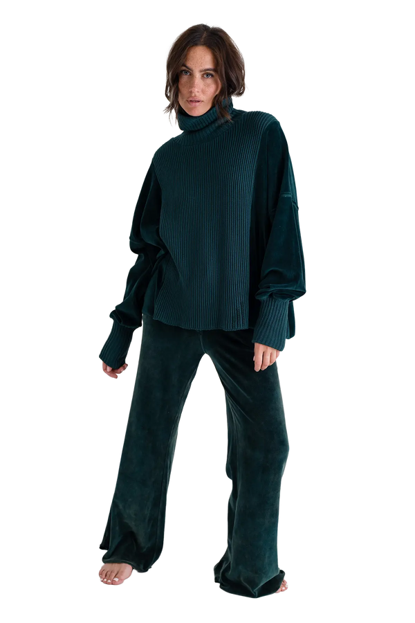 Love Joy Victory Rollkragenpullover mit Velvet und Strick Vega Große Rabatte