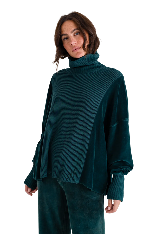 Love Joy Victory Rollkragenpullover mit Velvet und Strick Vega Große Rabatte