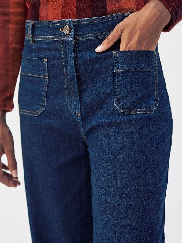Mademoiselle YéYé Jeans Hose mit breitem Saumaufschlag aus Bio-Baumwolle Kostenlose Rückgabe