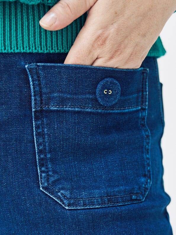 Mademoiselle YéYé Jeans Hose mit aufgesetzten Taschen aus Bio-Baumwolle Letzte 3 Tage