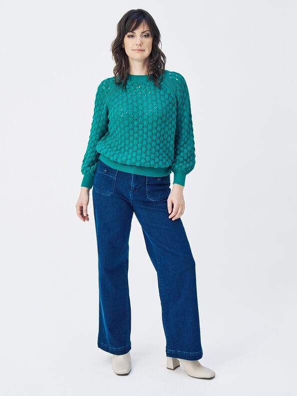 Mademoiselle YéYé Jeans Hose mit aufgesetzten Taschen aus Bio-Baumwolle Letzte 3 Tage