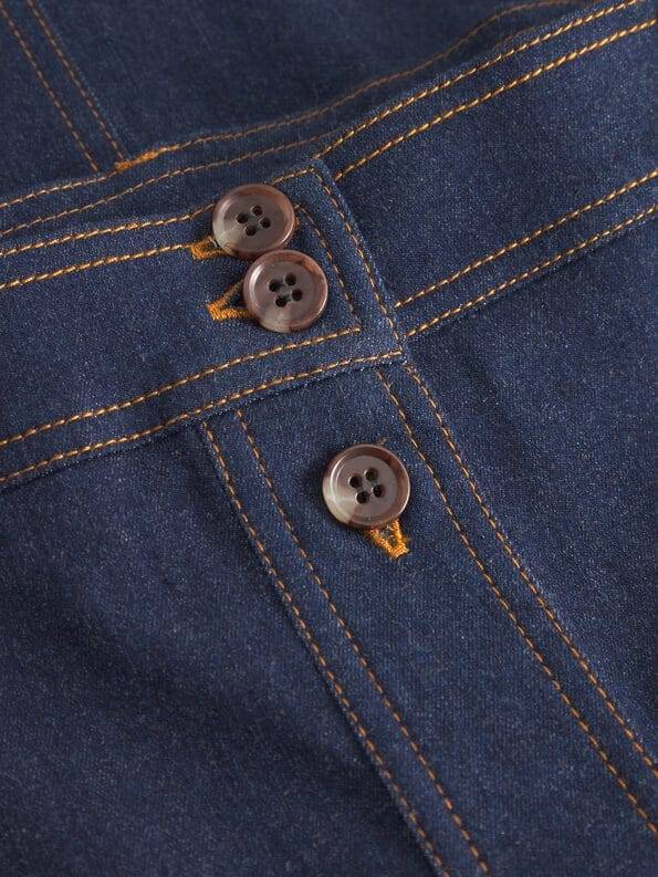Mademoiselle YéYé Jeans Midi-Rock mit Knopfleiste aus Bio-Baumwolle Zeitbegrenzte Promotion