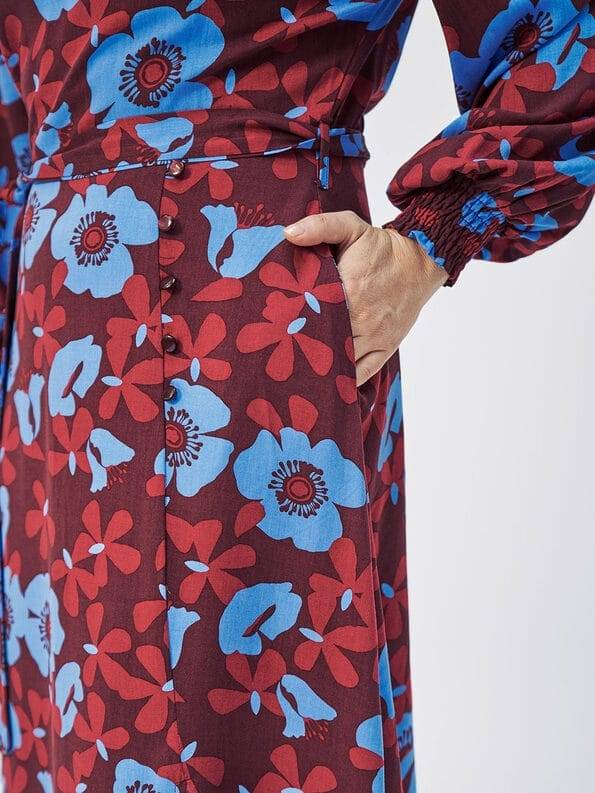 Mademoiselle YéYé Midikleid mit Saumschlitz aus Ecovero by Lenzing Im Verkauf
