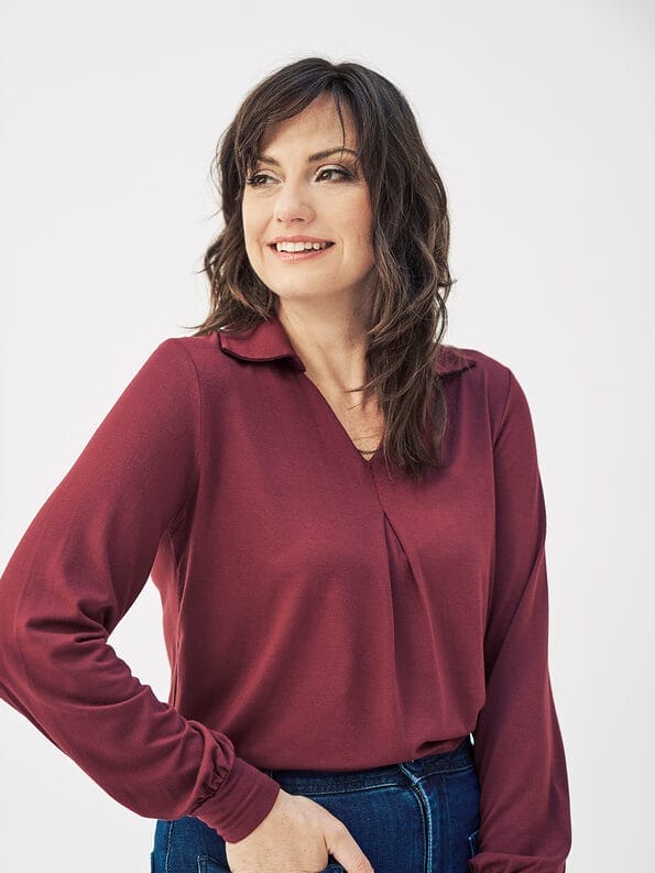 Mademoiselle YéYé Jersey Bluse mit Kellerfalte aus Ecovero by Lenzing 50% Rabatt für begrenzte Zeit
