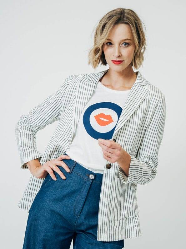 Mademoiselle YéYé Nadelstreifen Blazer aus Bio-Baumwolle Online