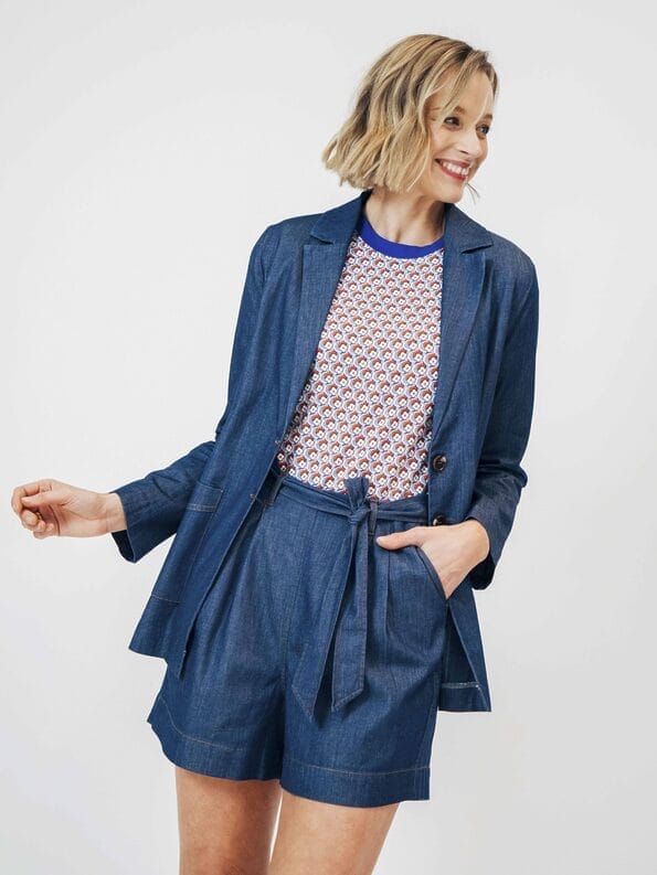 Mademoiselle YéYé Jeans Short mit weitem Bein aus Bio-Baumwolle Angebote