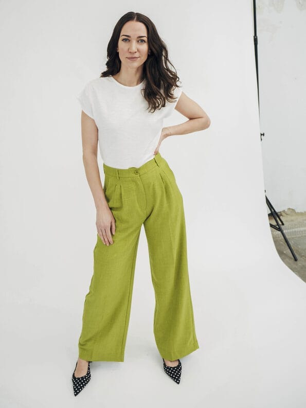 Mademoiselle YéYé Bundfaltenhose mit weitem Bein Fabrikverkauf