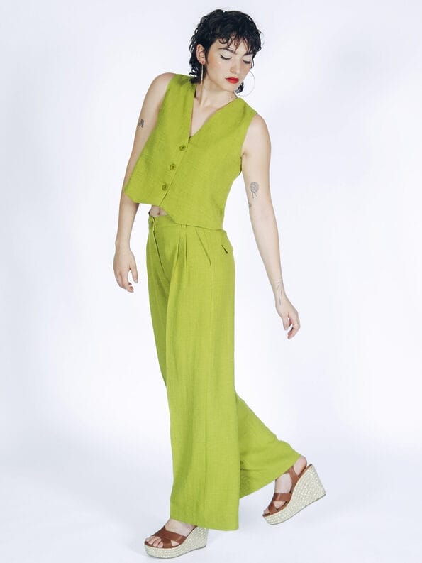 Mademoiselle YéYé Bundfaltenhose mit weitem Bein Fabrikverkauf