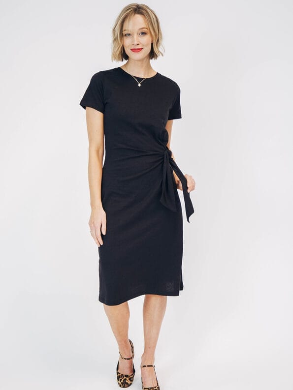 Mademoiselle YéYé Shirtkleid mit Knotendetail aus Bio-Baumwolle Kostenloser Versand